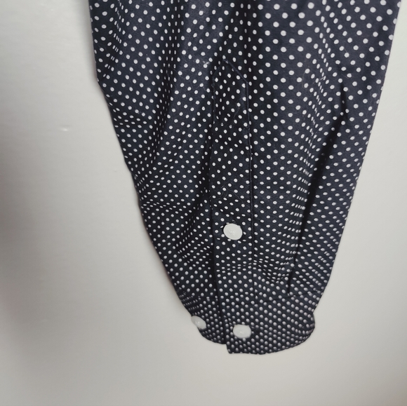 H&M Men's Easy Iron Black/White Polka Dot Dress Shirt, Size M - Picture 5 of 7